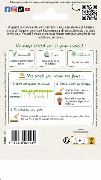 Fleurs - Pavot de Californie Orange King - MEDIA_PACKAGING_VERSO